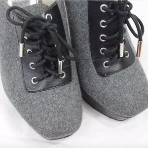 Michael Kors Black Gray Flannel Tweed High Heel